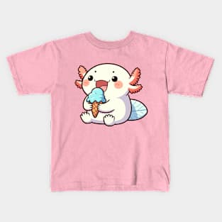 axolotl blue ice cone Kids T-Shirt